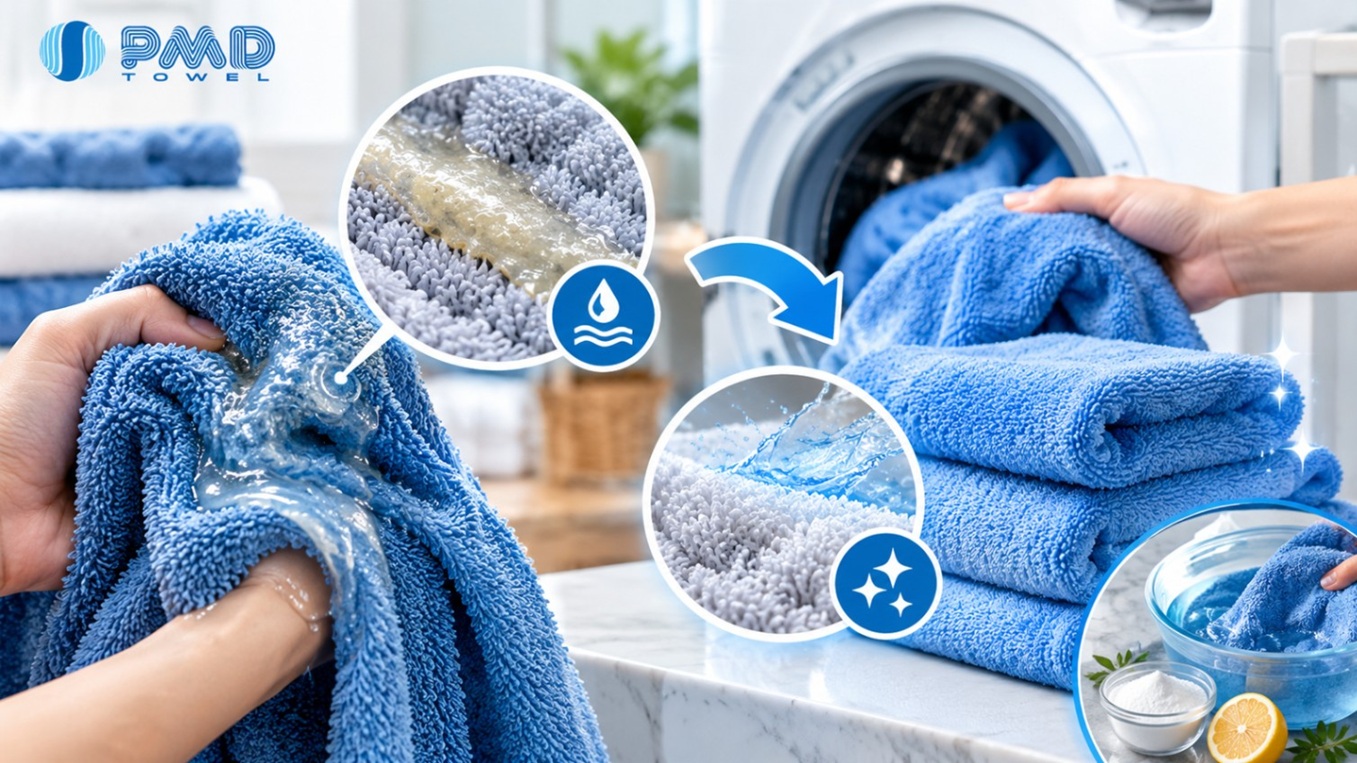 Giải mã hiện tượng khăn tắm giặt xong bị nhớt và phương pháp tẩy sạch màng nhờn dính tận gốc.