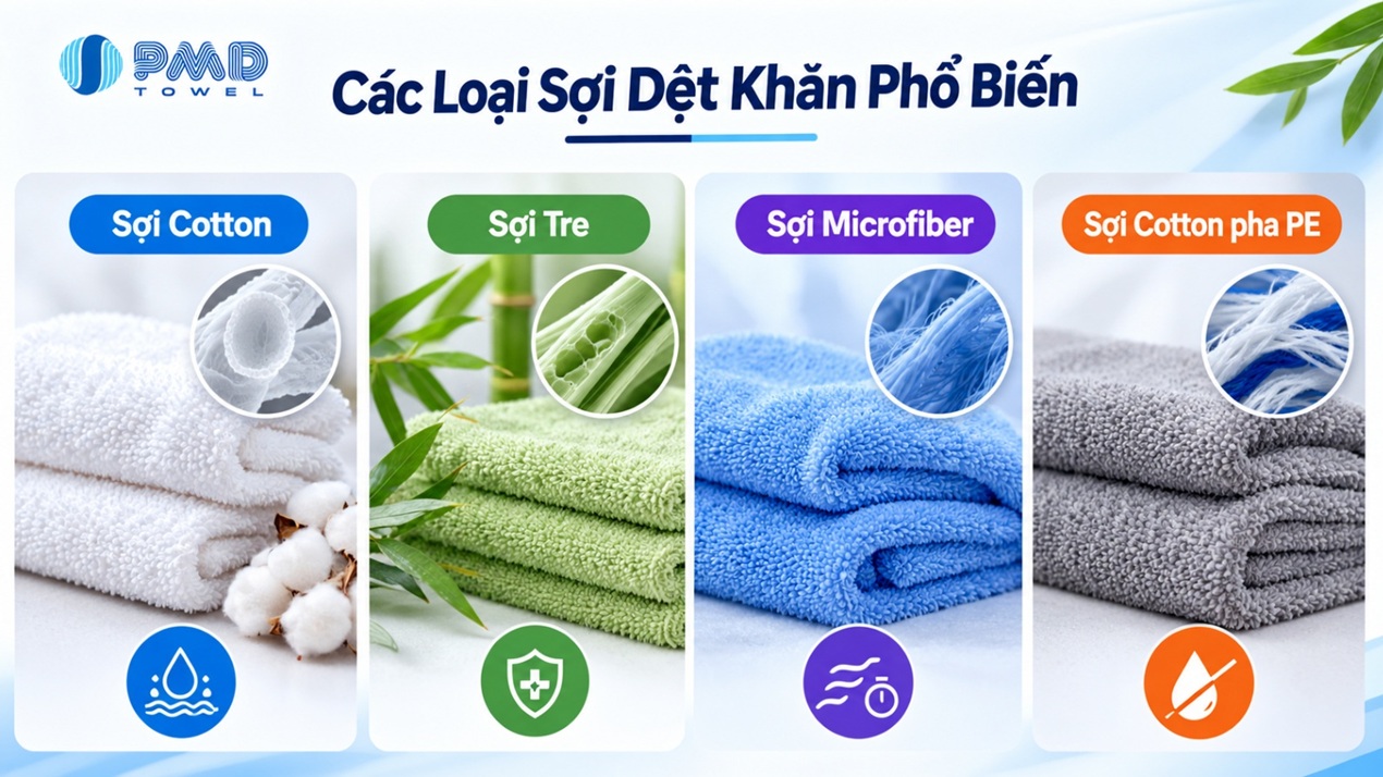 Phân Biệt Bản Chất Các Loại Sợi Dệt Khăn Phổ Biến