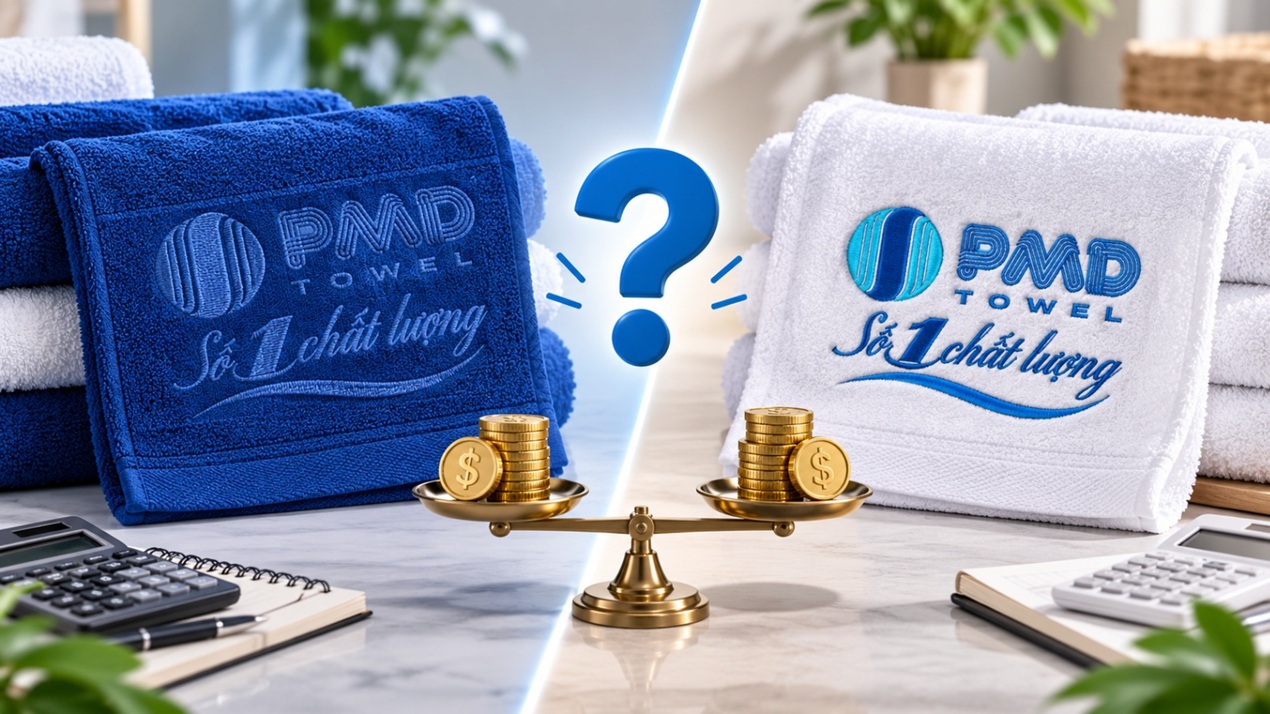 Khăn dệt logo và khăn thêu logo khác nhau về chi phí không?
