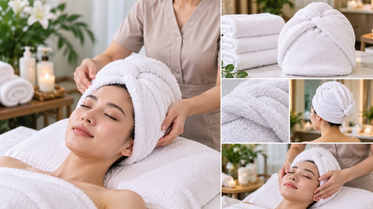 Vì sao spa nên dùng khăn quấn đầu chuyên dụng?
